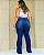 Calça Jeans Flare Feminina Plus Size 24384 Escura - Imagem 3