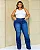 Calça Jeans Flare Feminina Plus Size 24384 Escura - Imagem 1