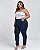Calça Jeans Feminina Mom Plus Size Básica com Elastano 00229 Escura 002292012 - Imagem 2