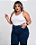 Calça Jeans Wide Leg Plus Size Feminina Cintura Alta Básica 28006 Média - Imagem 4
