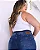 Calça Jeans Rope Plus Size Feminina Cintura Alta com Cordão 23890 Escura - Imagem 2