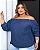 Blusa Jeans Feminina Ciganinha Plus Size 23201 Escura - Imagem 1