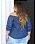 Blusa Jeans Feminina Ciganinha Plus Size 23201 Escura - Imagem 2