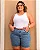 Bermuda Jeans Meia Coxa Feminina Plus Size com Cinto 24555 Sky - Imagem 2