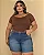 Bermuda Jeans Meia Coxa Feminina Plus Size com Cinto 24558 - Imagem 1
