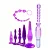 Kit 7 peças Plug Anal + Vibrador de Silicone - Imagem 1