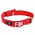 Coleira Nylon Fbi N7 Vermelha Club Pet (l.3 C.59cm) - Imagem 1