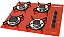 Cooktop 4 bocas Chamalux ultra chama Vermelho - Imagem 1