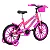 Bicicleta Aro 16 Free Action Kiss com Cesta Rosa Chicle - Imagem 1