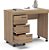 Mesa para Computador 3 Gavetas Osaka Castanho - Politorno - Imagem 4