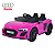 Mini Carro Elétrico 12V Audi R8 Spyder Licenciado Rosa - Imagem 1