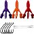 Kit 3 Iscas Craw Padlle + Anzol OffSet 4/0 5pçs + 2 Chicote - Imagem 1