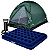 Kit Barraca Camping 3P Koala + Colchao Casal Kala Azul + Bomba Inflador Manual - Imagem 1