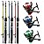 Kit Pesca Completo 3 Varas 1m A 1,80m Kenzu E 3 Molinetes Summer - Imagem 1