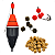 Kit Pesca Tambas 1 Boias Cevadeira + Ração e 2 Anteninha - Imagem 1