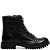 Bota Coturno Couro Preto Tratorada Cadarço - Imagem 2