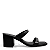Mule Couro Preto Salto Grosso Bico - Imagem 2