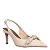 Scarpin Slingback Couro Confort Brilho Strass Off White - Imagem 1