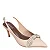 Scarpin Slingback Couro Confort Brilho Strass Off White - Imagem 4