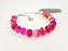 Pulseira com Fecho Pedra Natural Agata Pink Facetada banhado em Ouro Branco - Imagem 4