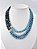 Colar Triplo Pedra Natural Azurita com Cristais e banho Ouro 18K - Imagem 1