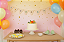 Varal de Bandeirolas para decoração de Aniversário Bordado Parabéns - Imagem 1