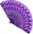 Leque Simples Cigana Paetê e Renda - Roxo - Imagem 1