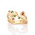ANEL ARO DUPLO FLORES COLORIDAS BANHADO A OURO 18K  COM ZIRCÔNIAS ROMMANEL 513578 - Imagem 1