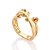 ANEL ARO DUPLO FLORES COLORIDAS BANHADO A OURO 18K  COM ZIRCÔNIAS ROMMANEL 513578 - Imagem 2