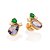 BRINCO GOTAS BANHADO A OURO 18K COM ZIRCÔNIAS COLORIDAS ROMMANEL 527483 - Imagem 1