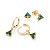 KIT BRINCO ARGOLA E TRIÂNGULO BANHADO A OURO 18K COM PEDRAS SINTÉTICAS VERDE ROMMANEL 527485 - Imagem 2