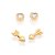 KIT BRINCO FLECHA E SOLITÁRIO CORAÇÃO COM ZIRCÔNIAS BRANCAS BANHADO A OURO 18K ROMMANEL 527488 - Imagem 1
