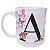 Caneca Alfabeto Floral Rosa - Imagem 1