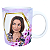 Caneca Alfabeto Floral com Foto Nome Lilás - Imagem 2