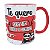 Caneca Vermelha Te amo Te quero - Imagem 2