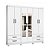 Roupeiro Guarda-Roupa Hercules Branco 6P4G c/ Espelho e Pés 1,77m - Imagem 1
