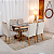 Mesa de Jantar Dubai Tampo Laminado 160x80 c/ 6 Cadeiras Madeira Maciça - Imagem 1