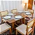 Mesa de Jantar Dubai 160x80  c/ 6 Cad. Telinha Santorini Linho Bege Madeira Maciça - Imagem 2