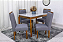 Mesa de Jantar Alegra 120x80 c/ vidro + 4 cadeiras madeira maciça - Imagem 1