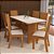 Mesa de Jantar Évora 150x76 + 6 Cadeiras Linho Bege - Imagem 1