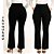 Calça social preta feminina bolsos, do P até o plus size 64/66, tecido jacquard - Imagem 1