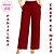Pantalona vermelha bolsos, do P até o plus size 60/62, cintura alta, crepe de malha - Imagem 1