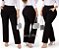 Calça preta social bolsos, do P até Plus Size 64/66, tecido crepe de malha encorpado. - Imagem 5