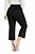 Calça Capri/Pantacourt fenda preta, do P até o plus size 64/66, cintura alta, crepe de malha - Imagem 3