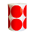 Rolo Etiqueta Bolinha Vermelha 50X50mm Couchê Adesiva 585UN (31M) - Imagem 3