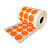 Rolo Etiqueta Bolinha Laranja 25X25mm Couchê Adesiva 1000UN (10M) - Imagem 1