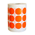 Rolo Etiqueta Bolinha Laranja 25X25mm Couchê Adesiva 1000UN (10M) - Imagem 3