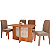 Sala de Jantar Cimol Louise Retangular 130m x 0,80m com 4 Cadeiras Nicole CInamomo com Joli - Imagem 1