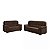 Conjunto Sofá 2 e 3 Lugares Flash Paris Suede Marrom - Imagem 1