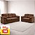 Conjunto Sofá Flash Chicago 2 e 3 Lugares D26 Marrom - Imagem 1